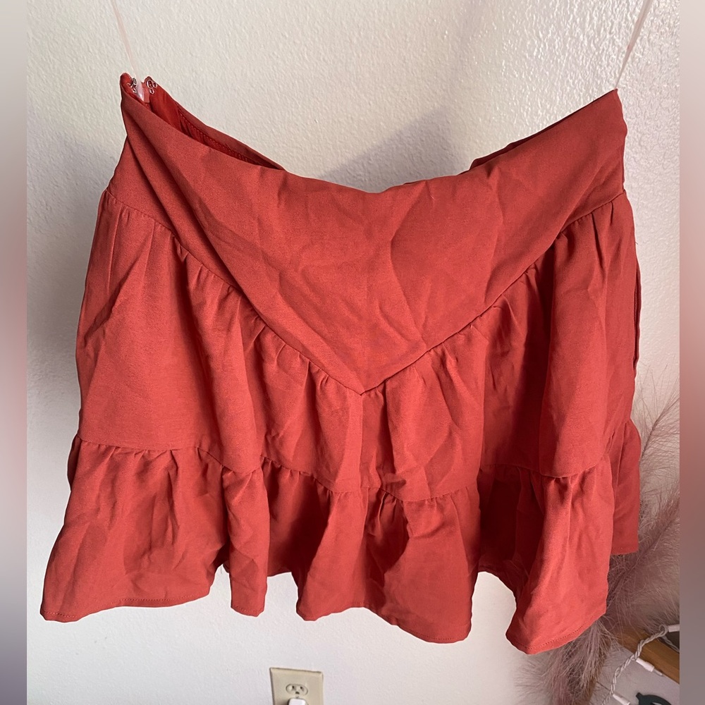 Rust Ruffle Skort - Picture 3 of 3